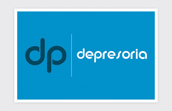 Logo design for Depresoria (horizontal negative)