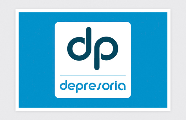 Logo design for Depresoria (square negative)