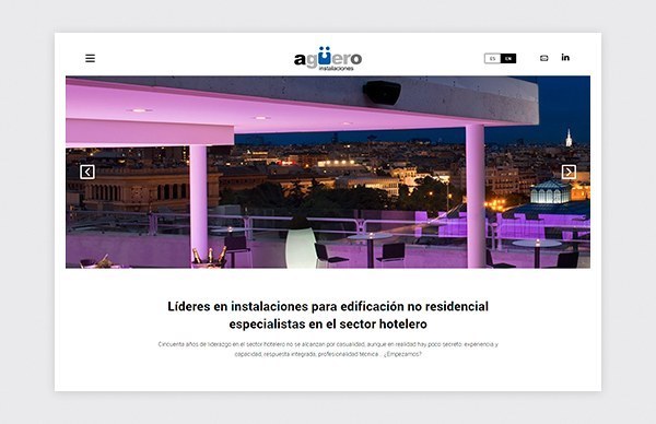 Diseño y desarrollo web de la web de Agüero Instalaciones