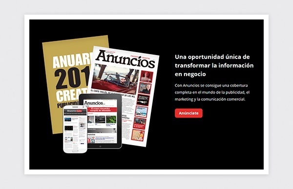 Page of the magazine Anuncios of Publicaciones Profesionales website