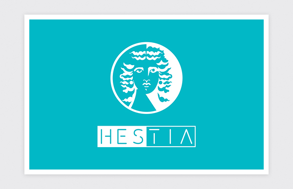 Design and creation of a logo for Hestia (negative)