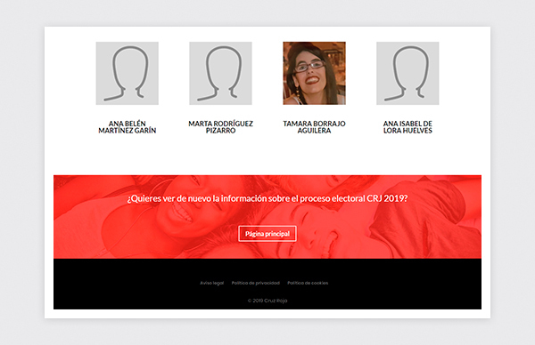 Página de Asamblea local de la web para el proceso electoral de Cruz Roja Juventud 2019