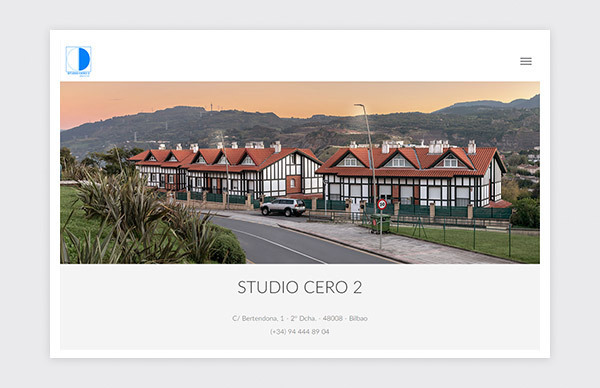 Page de contact du site web de Studio Cero 2